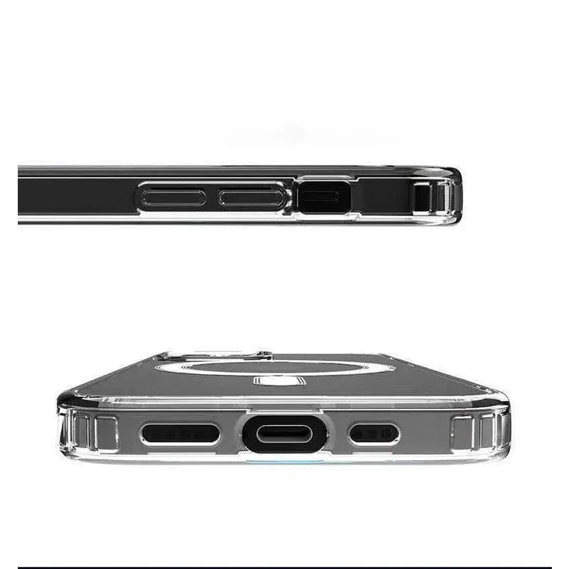 iPhone 16 Pro Max Uyumlu Zebana Şeffaf Magsafe Silikon Kılıf (Kablosuz Şarj Destekli-Şeffaf)