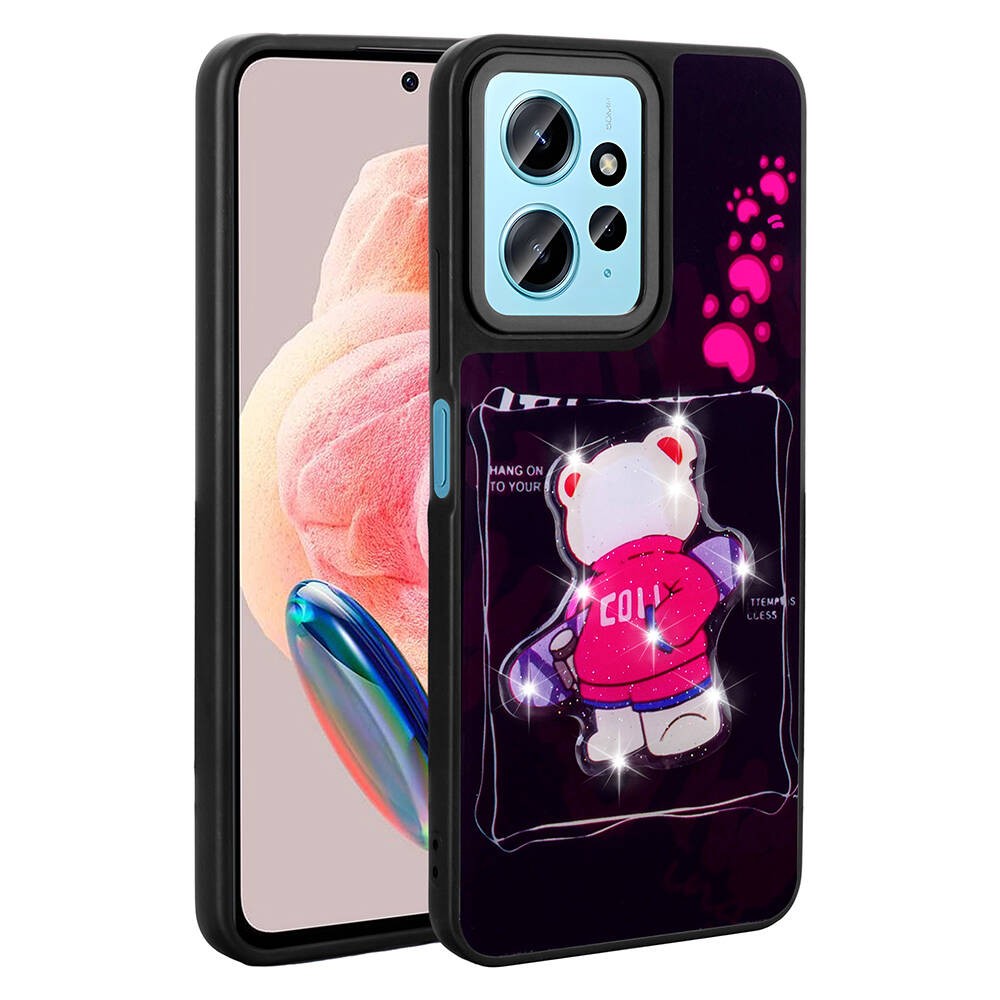Xiaomi Redmi Note 12 4G Parlayan Kabartmalı İkonik Figürlü Zore Amas Silikon Kılıf
