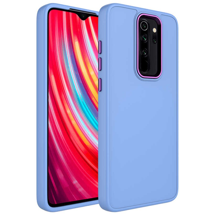 Xiaomi Redmi Note 8 Pro Metal Çerçeve ve Buton Tasarımlı Silikon Zore Luna Kapak