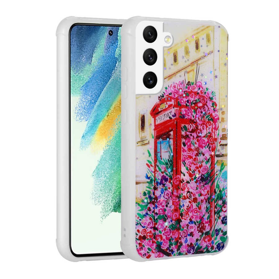 Galaxy S21 FE Simli Desenli Kamera Korumalı Parlak Zore Popy Kılıf
