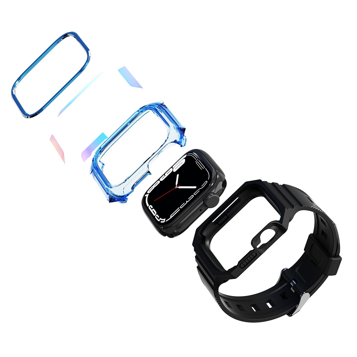 Watch 42mm Zore KRD-88 Sert PC Kasa Koruyuculu Silikon Kordon