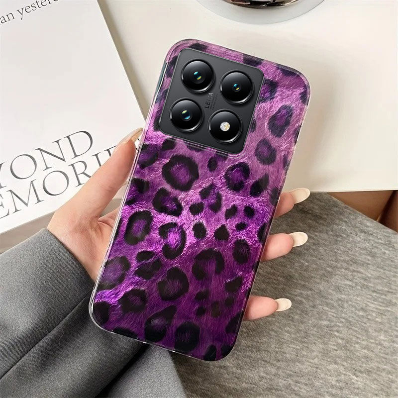 Xiaomi Mi 14T Pro Uyumlu Leopar Desenli Zebana Luxe Silikon Kılıf