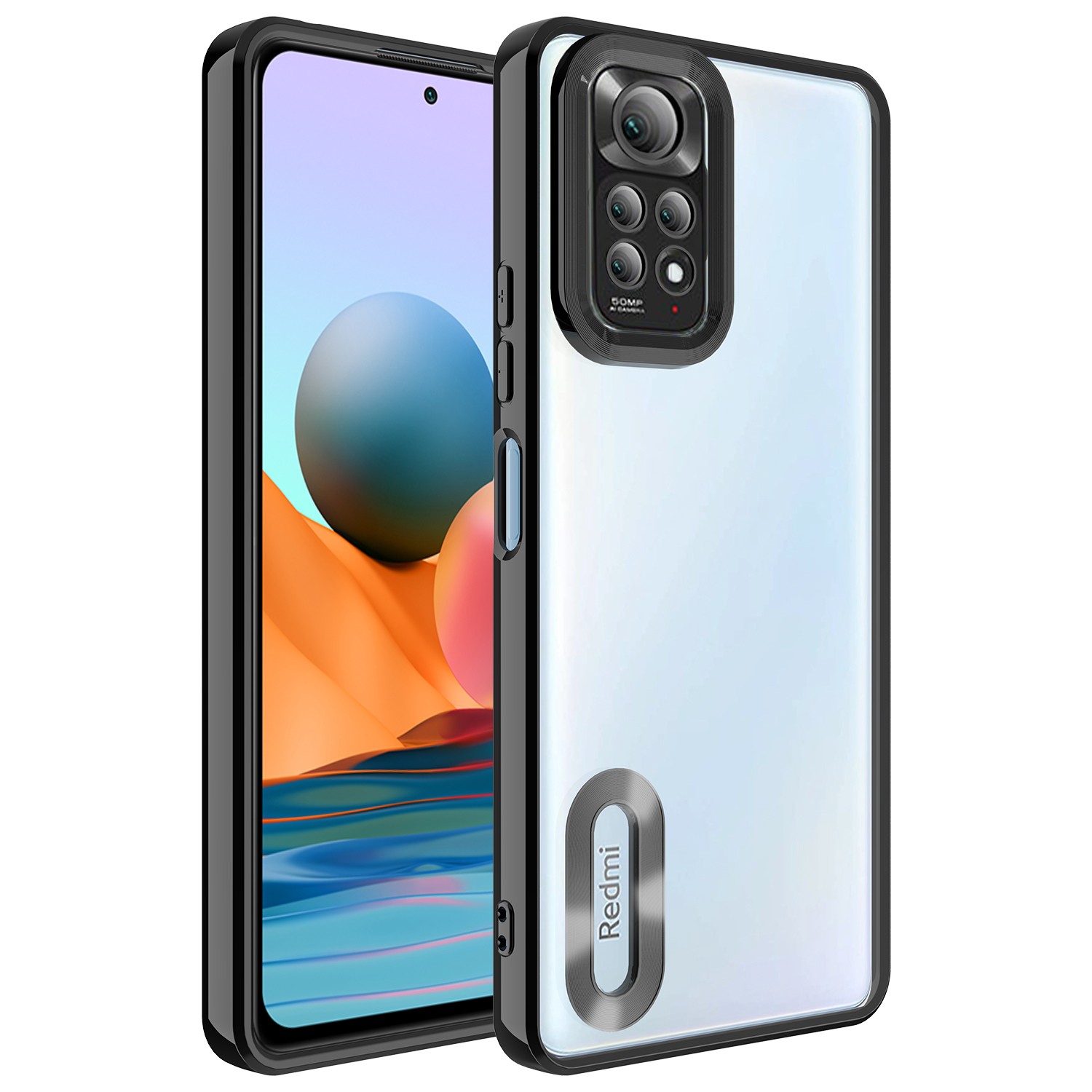 Xiaomi Redmi Note 11S Global Kamera Korumalı Logo Gösteren Zore Omega Kılıf