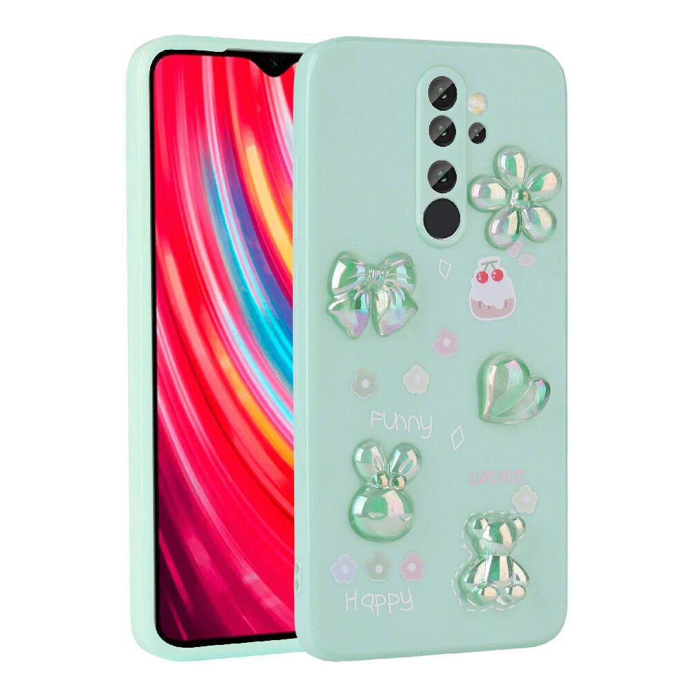 Xiaomi Redmi Note 8 Pro Kabartma Figürlü Parlak Zore Toys Silikon Kılıf