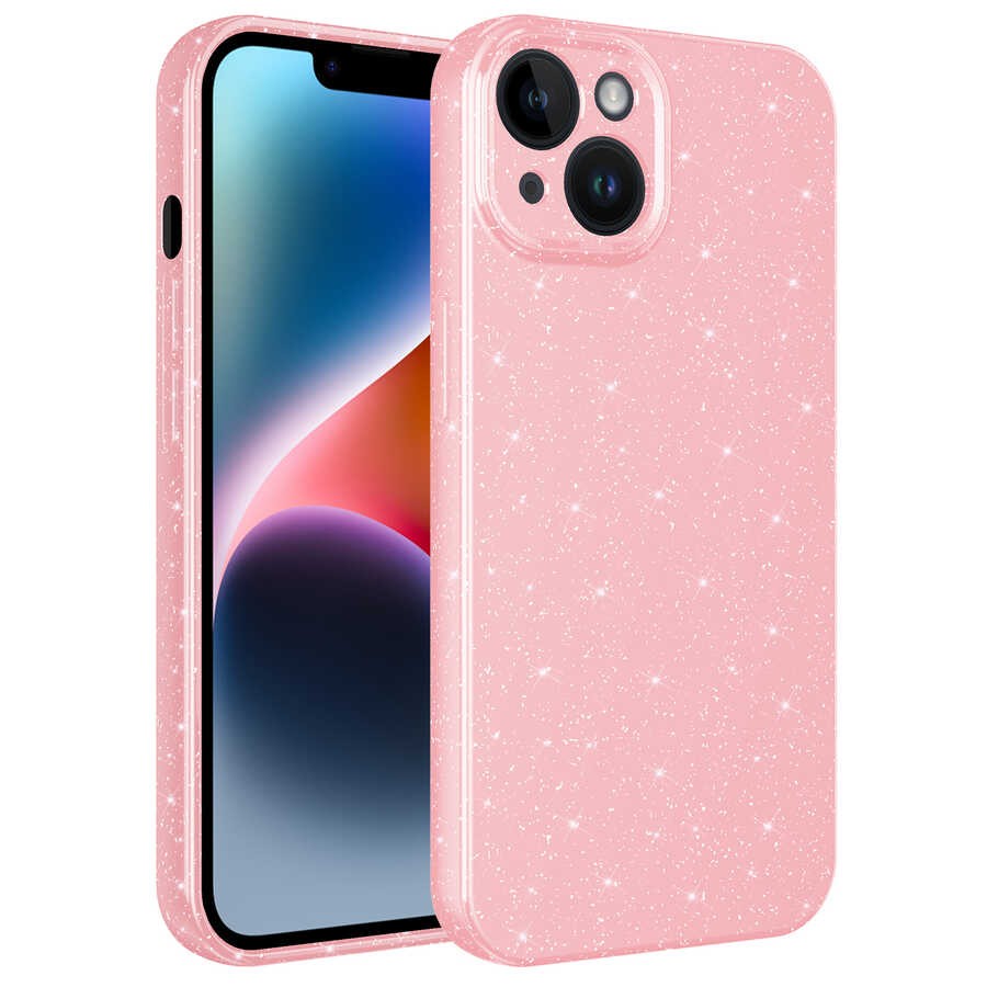 iPhone 13 Kamera Korumalı Simli Lüks Zore Koton Kılıf