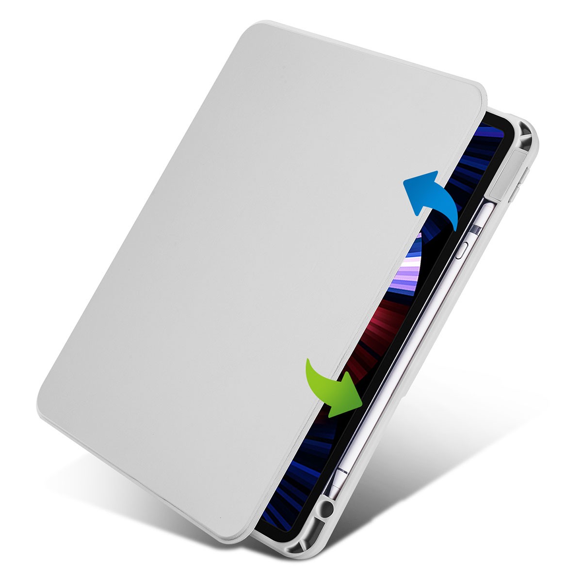 iPad Air 10.9 2022 (5.Nesil)  Zore Termik Kalem Bölmeli Dönebilen Standlı
