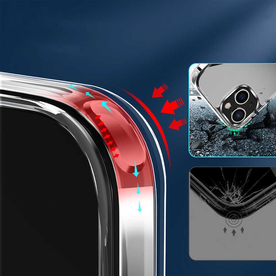 iPhone 14 Standlı Şeffaf Silikon Zore L-Stand