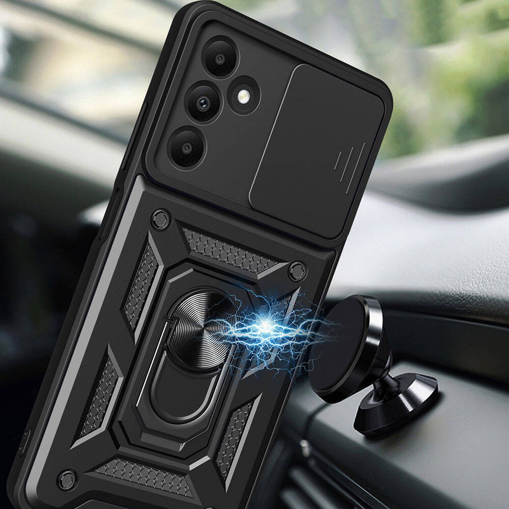 Galaxy A15 Kılıf Magnetik Standlı Kamera Korumalı Zore Sürgülü Vega Kılıf