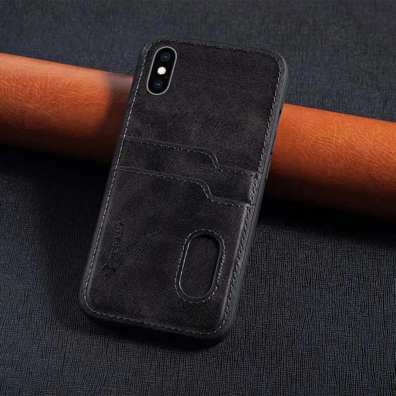 iPhone XS Max Luxury Leather Case with Zebana Card Holder