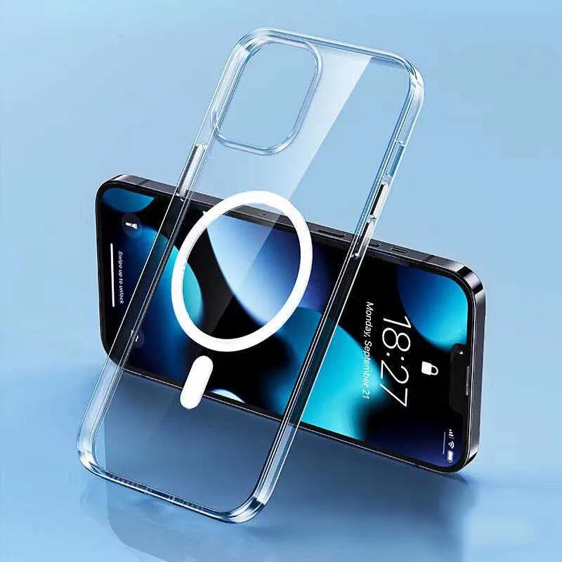 iPhone 11 Uyumlu Zebana Şeffaf Magsafe Silikon Kılıf (Kablosuz Şarj Destekli-Şeffaf)