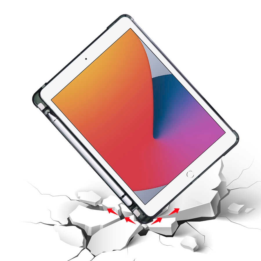 iPad 9.7 2017 (5.Nesil)  Zore Tri Folding Kalem Bölmeli Standlı