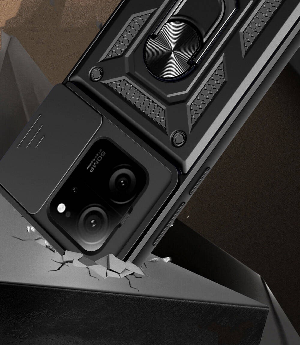 Xiaomi Mi 13T Kılıf Magnetik Standlı Kamera Korumalı Zore Sürgülü Vega Kılıf