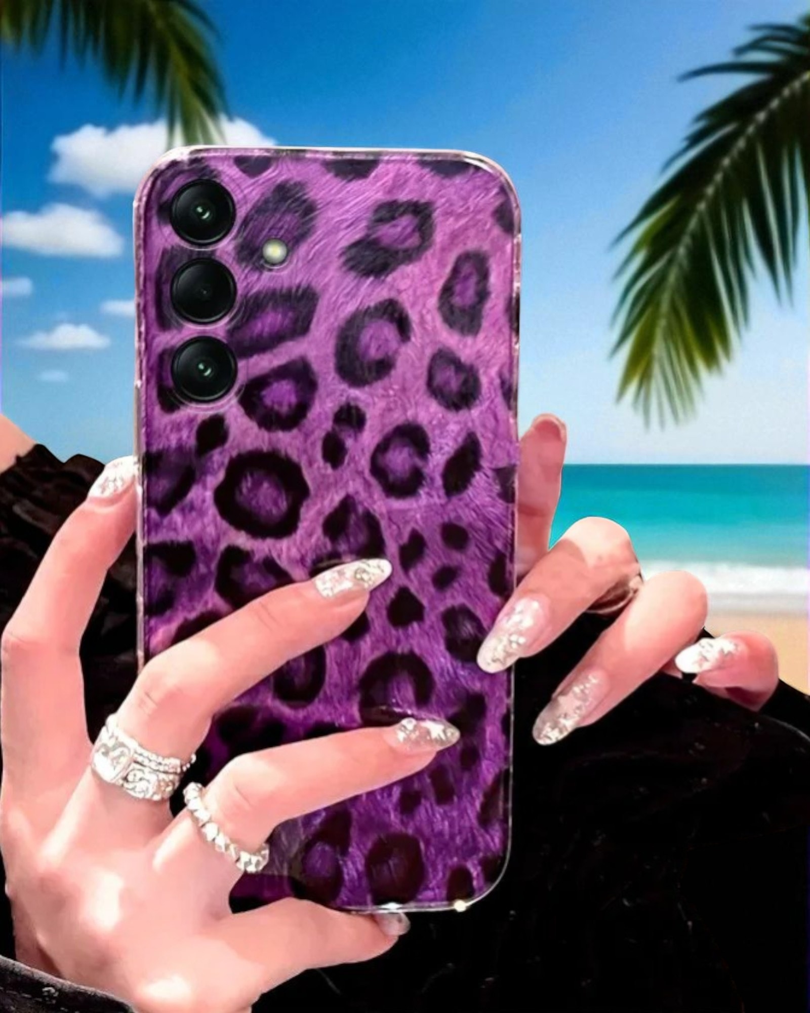 Samsung Galaxy A36 Uyumlu Leopar Desenli Zebana Luxe Silikon Kılıf