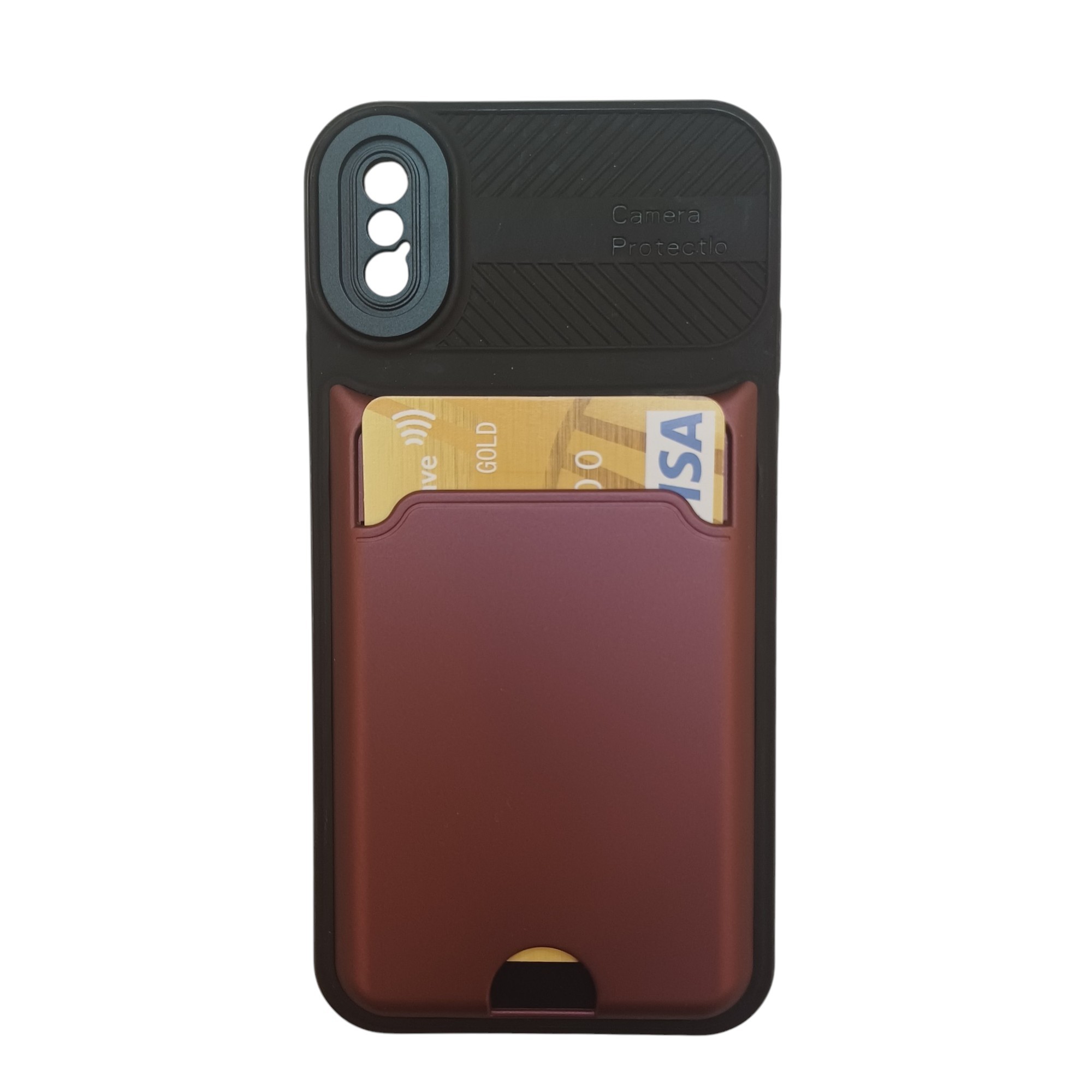 iPhone X/XS Uyumlu Kamera Korumalı Kartlıklı Kılıf(Çıkarılabilir Kamera Koruma)