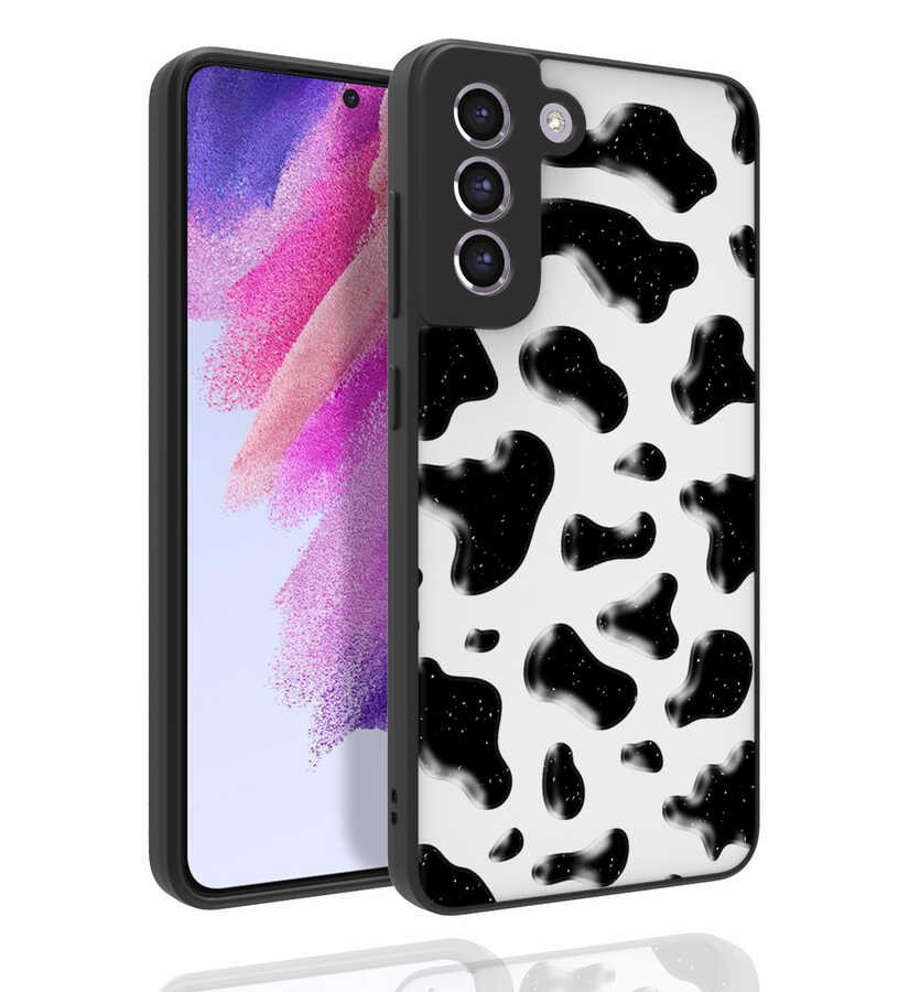 Galaxy S21 FE Desenli Kamera Korumalı Parlak Zore Nora Kapak