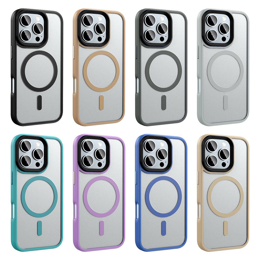 iPhone 16 Pro Kılıf Mat Arka Yüzey Wireless Şarj Özellikli Zore Flet Magsafe Kılıf