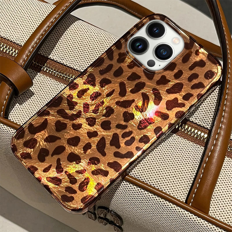 iPhone 14 Pro Max Uyumlu Leopar Desenli Zebana Luxe Silikon Kılıf
