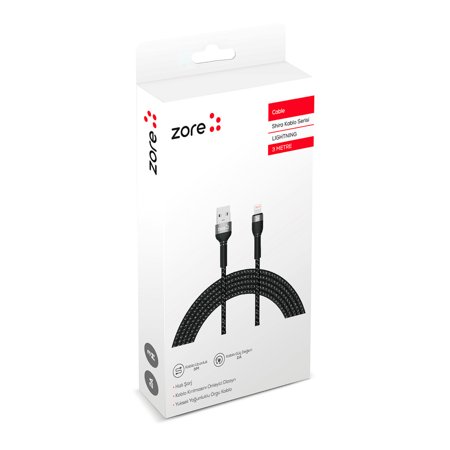 Zore Shira Series Lightning USB Cable 3m