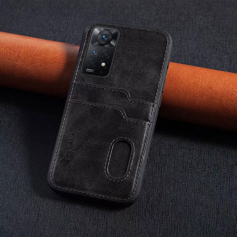 Xiaomi Redmi Note 11 Pro Uyumlu Zebana Kartlıklı Pu Deri Kılıf