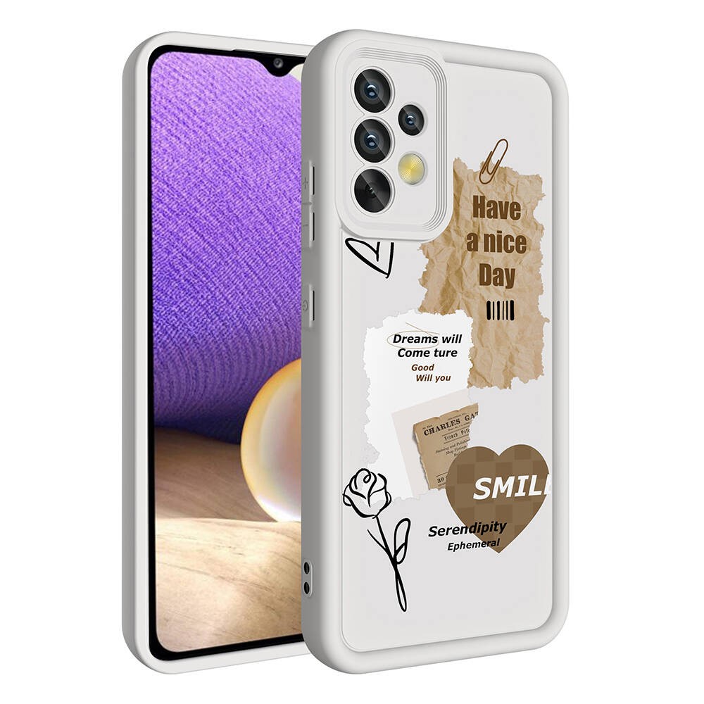 Galaxy A32 4G Kamera Korumalı Baskılı Arka Yüzey Zore Klas Kılıf