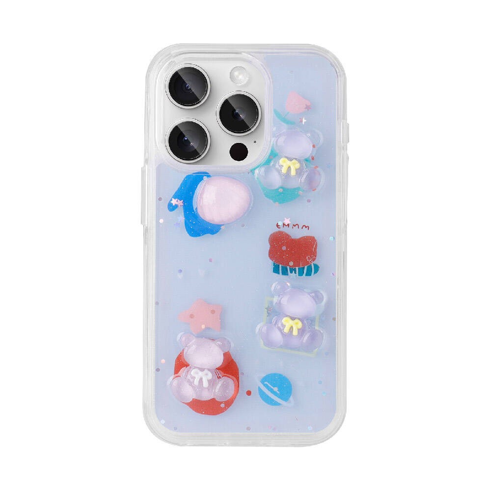iPhone 15 Pro Kabartma Figürlü Parlak Zore Minimini Silikon