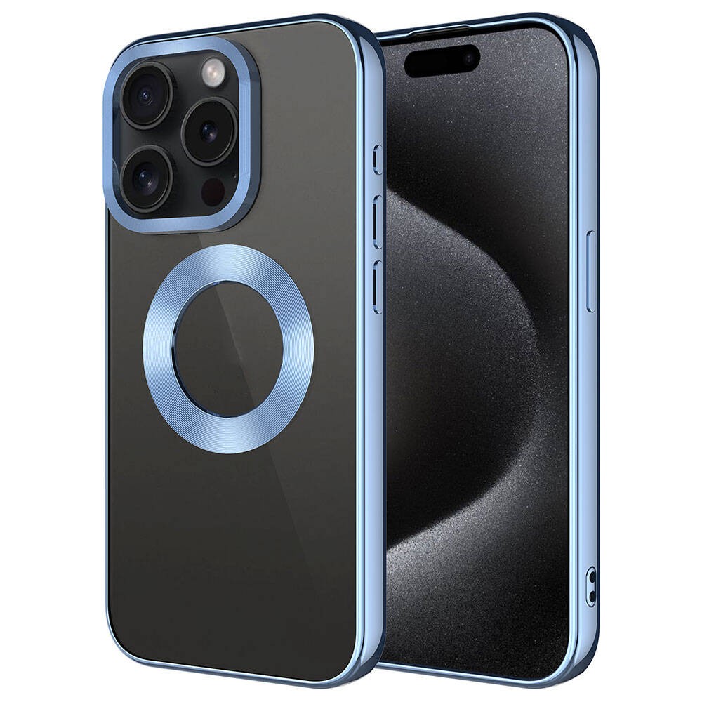 iPhone 15 Pro Tek Kamera Çerçeveli Logo Gösteren Zore Omega Kılıf