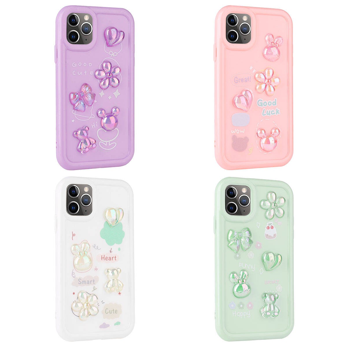 iPhone 11 Pro Max Kabartma Figürlü Parlak Zore Toys Silikon Kılıf