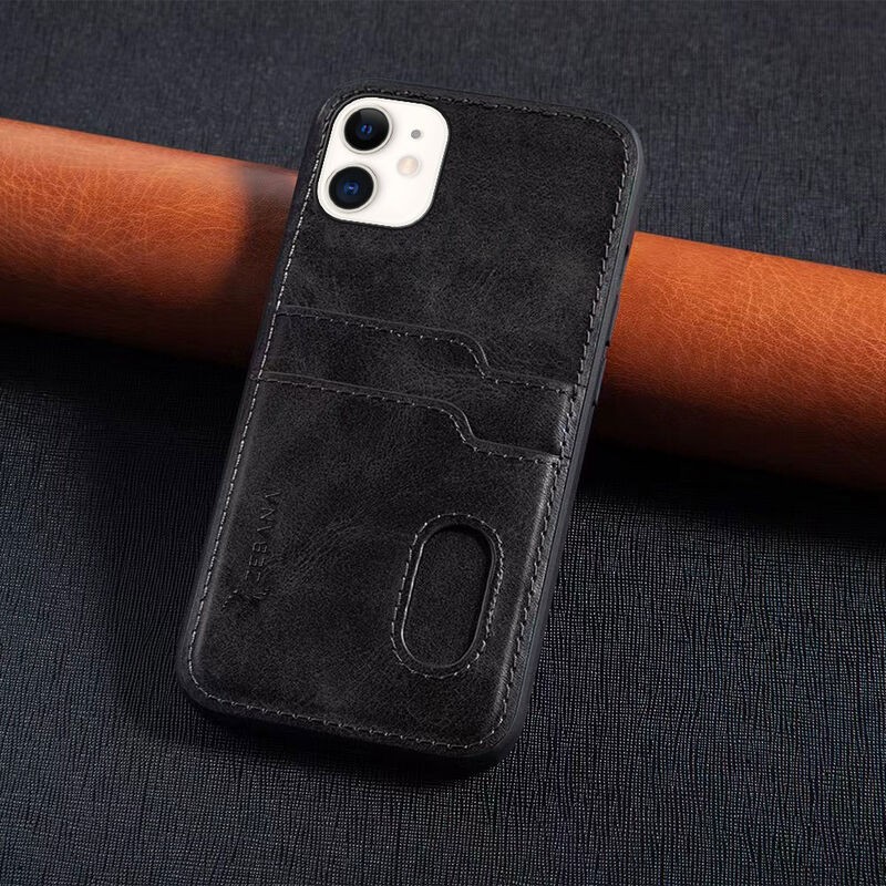 Apple iphone 12 Uyumlu Zebana Kartlıklı Pu Deri Kılıf