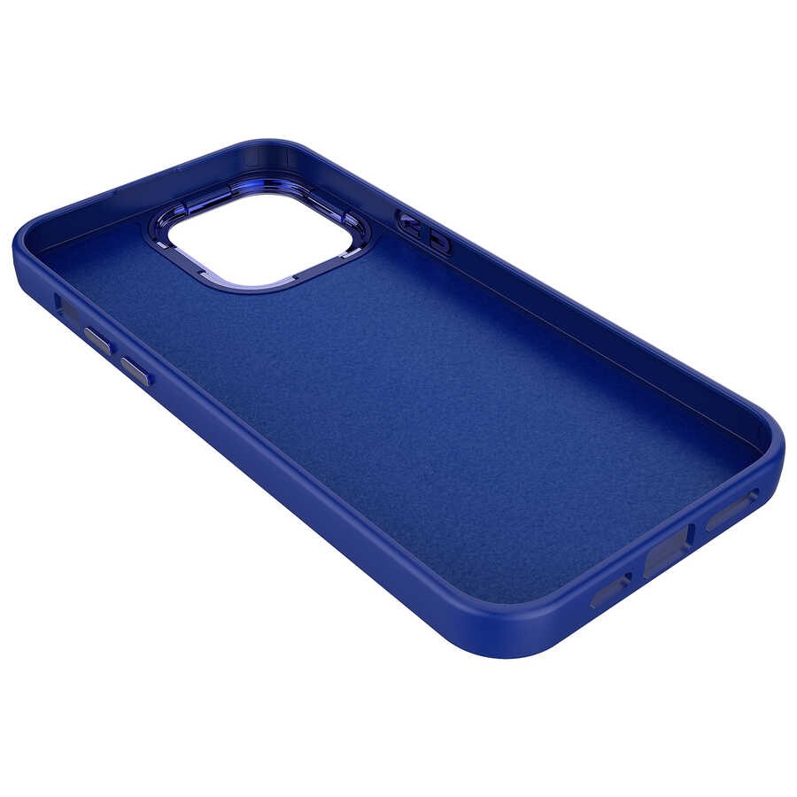 iPhone 12 Pro Metal Çerçeve ve Buton Tasarımlı Silikon Zore Luna Kapak