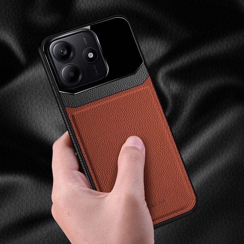 Xiaomi Redmi Note 14 5G Uyumlu Zebana Lens Pu Deri Kılıf