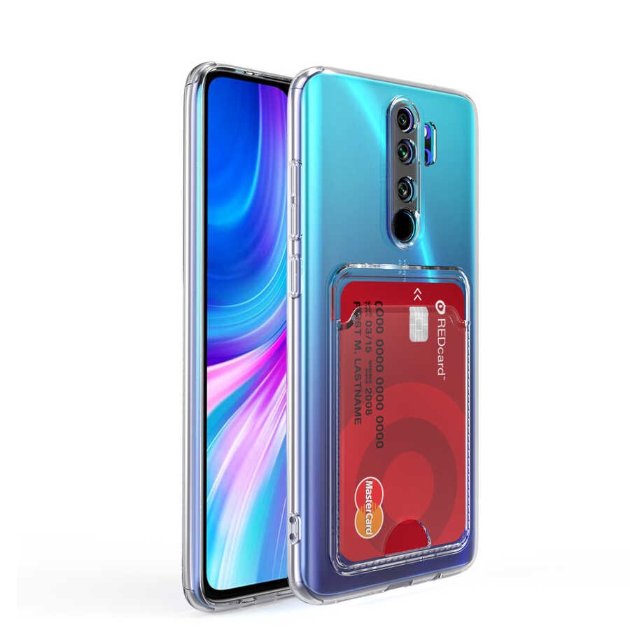 Xiaomi Redmi Note 8 Pro Kartlıklı Şeffaf Zore Setra Clear Silikon Kılıf