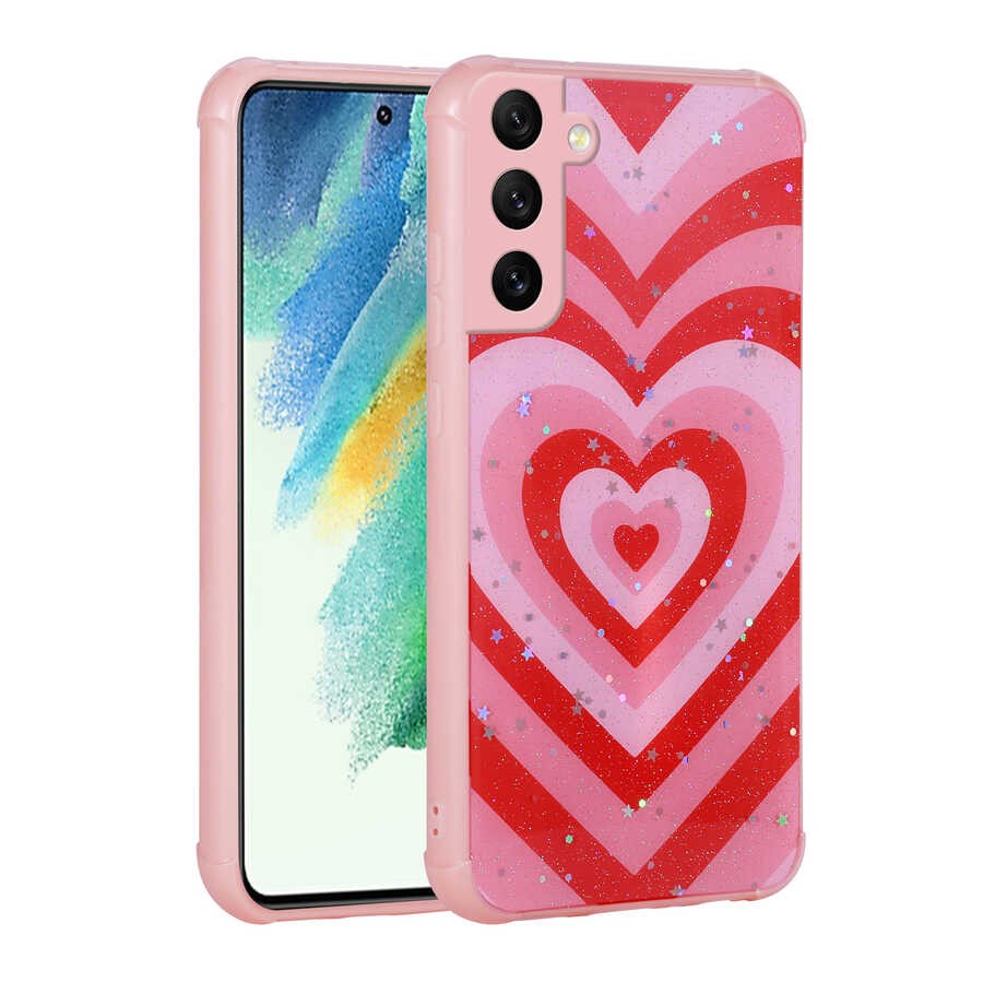 Galaxy S21 FE Simli Desenli Kamera Korumalı Parlak Zore Popy Kılıf