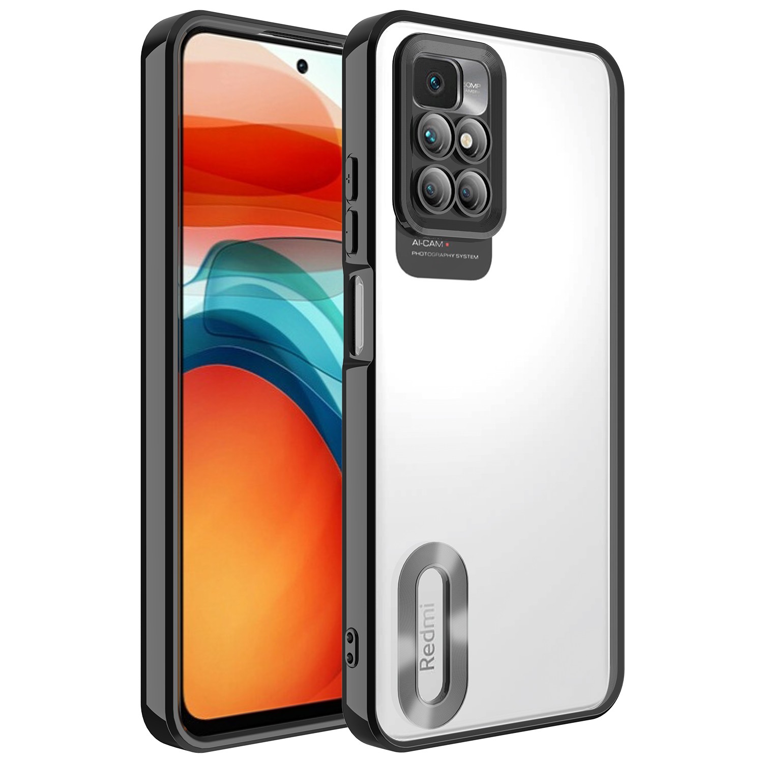 Xiaomi Redmi 10 Kamera Korumalı Logo Gösteren Zore Omega Kılıf