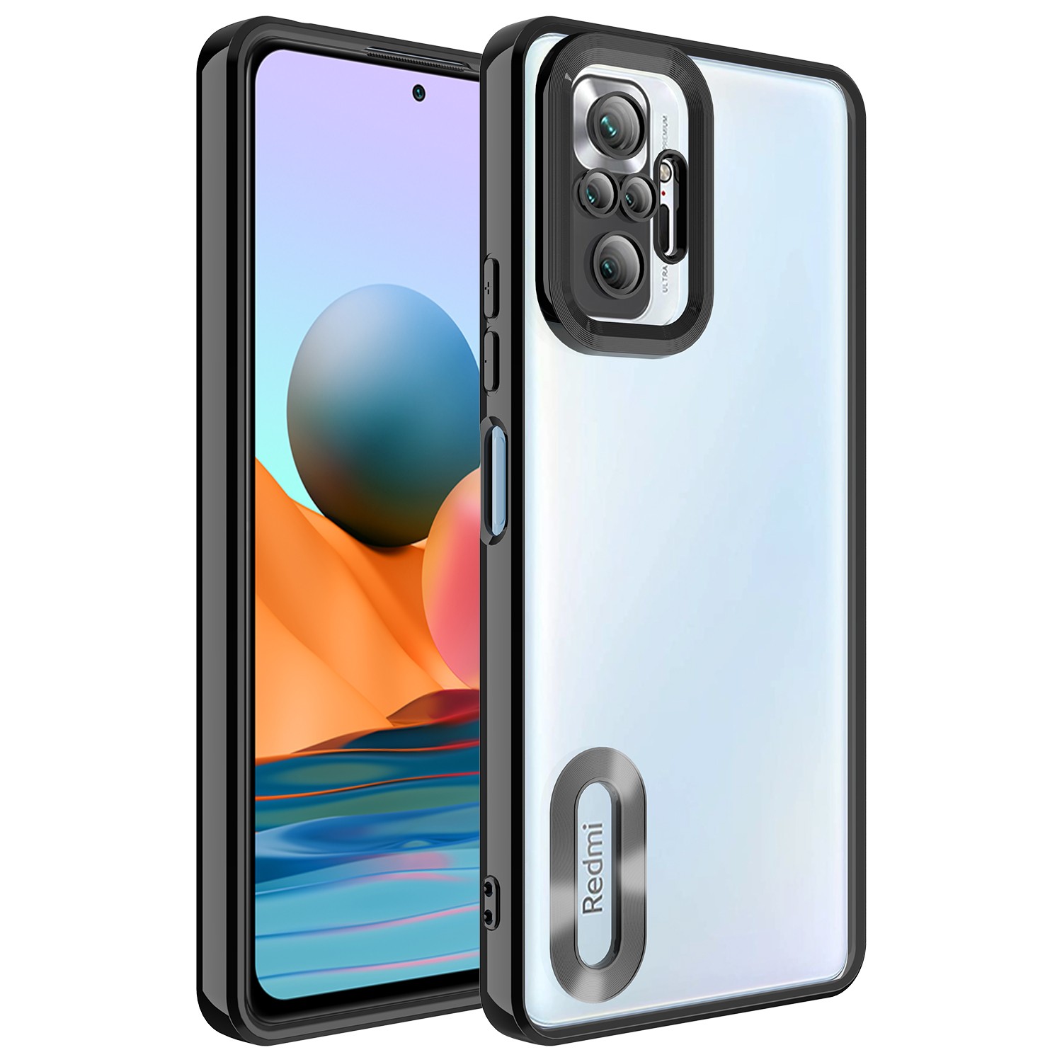 Xiaomi Redmi Note 10 Pro Kamera Korumalı Logo Gösteren Zore Omega Kılıf