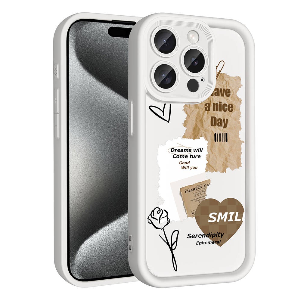 iPhone 15 Pro Max Kamera Korumalı Baskılı Arka Yüzey Zore Klas Kılıf
