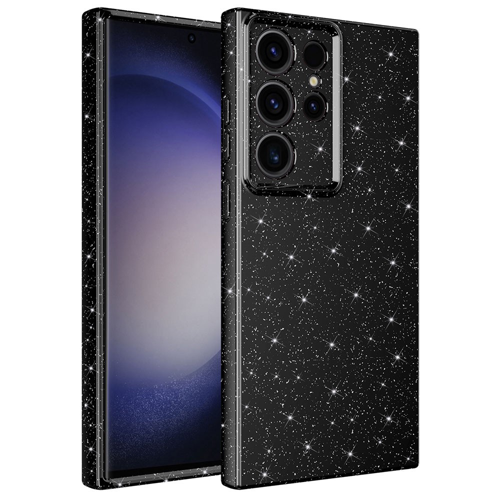 Galaxy S23 Ultra Kamera Korumalı Simli Lüks Zore Koton Kılıf