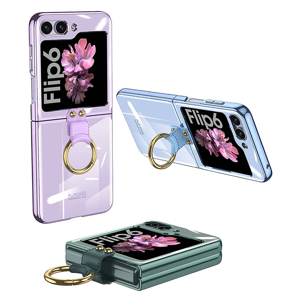 Galaxy Z Flip 6 Case Zore Ring Kipta Cover