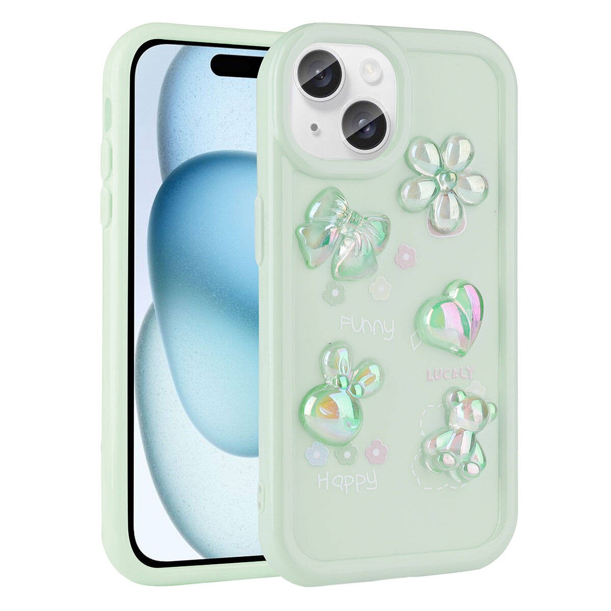 Shiny Rona Toys Silicone Case with Relief Figure Compatible with iPhone 15