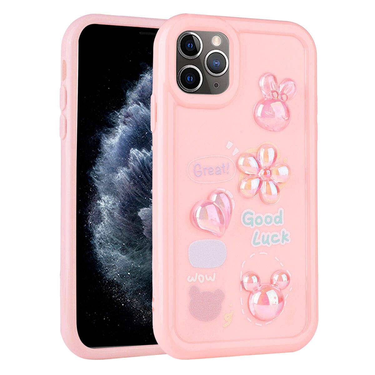 iPhone 11 Pro Max Kabartma Figürlü Parlak Zore Toys Silikon Kılıf