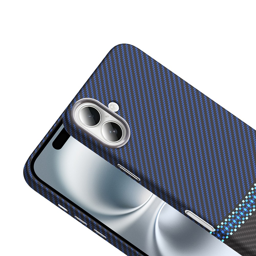 Apple iPhone 16 Plus Kılıf M-safe Şarj Özellikli Karbon Fiber Görünümlü Zore Gros Kapak