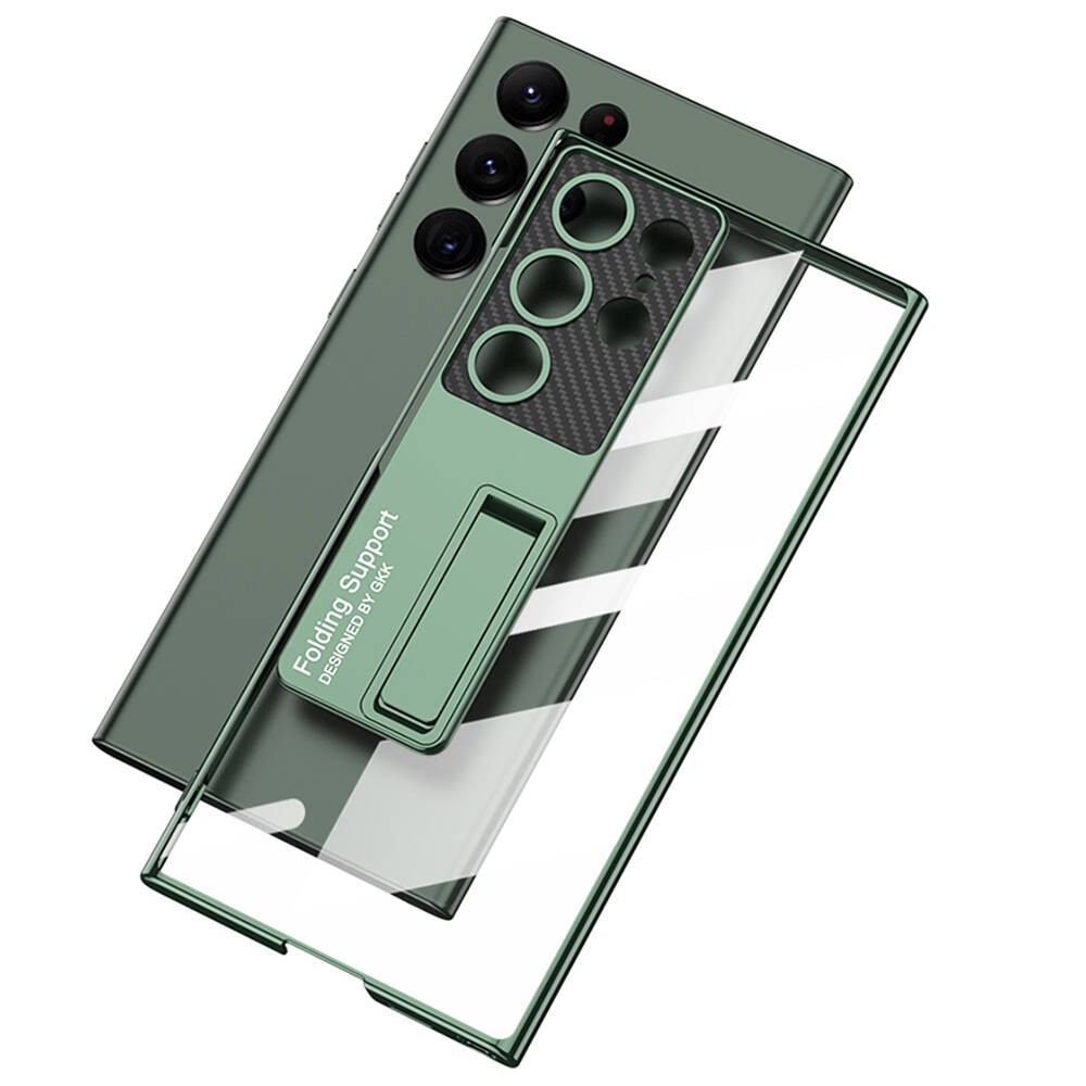 Galaxy S24 Ultra Kamera Korumalı Şeffaf Tasarımlı Zore Lego Standlı