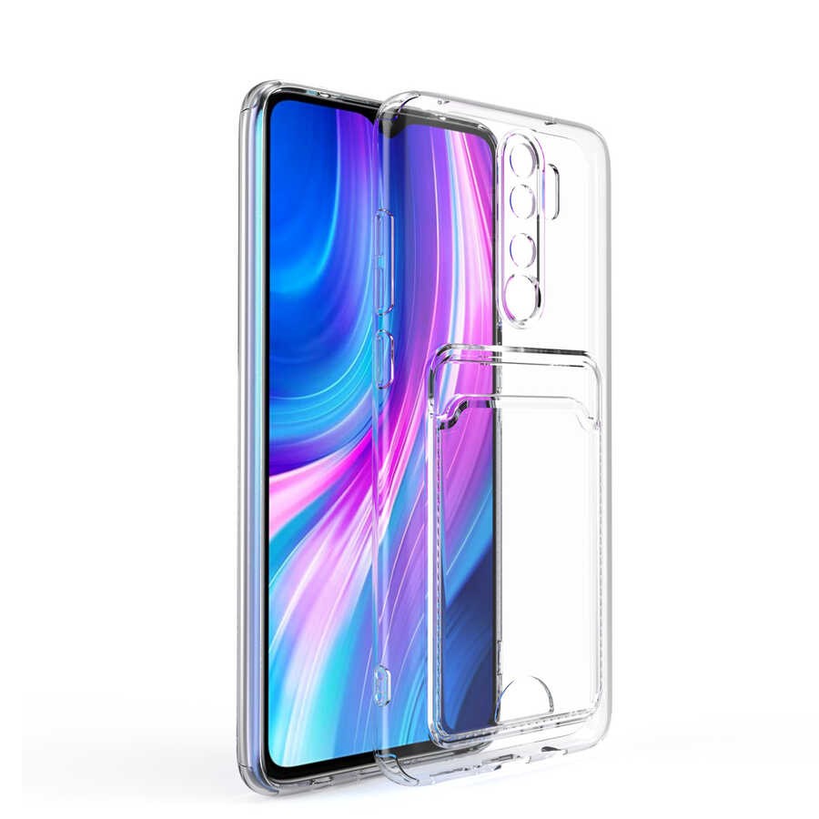 Xiaomi Redmi Note 8 Pro Kartlıklı Şeffaf Zore Setra Clear Silikon Kılıf