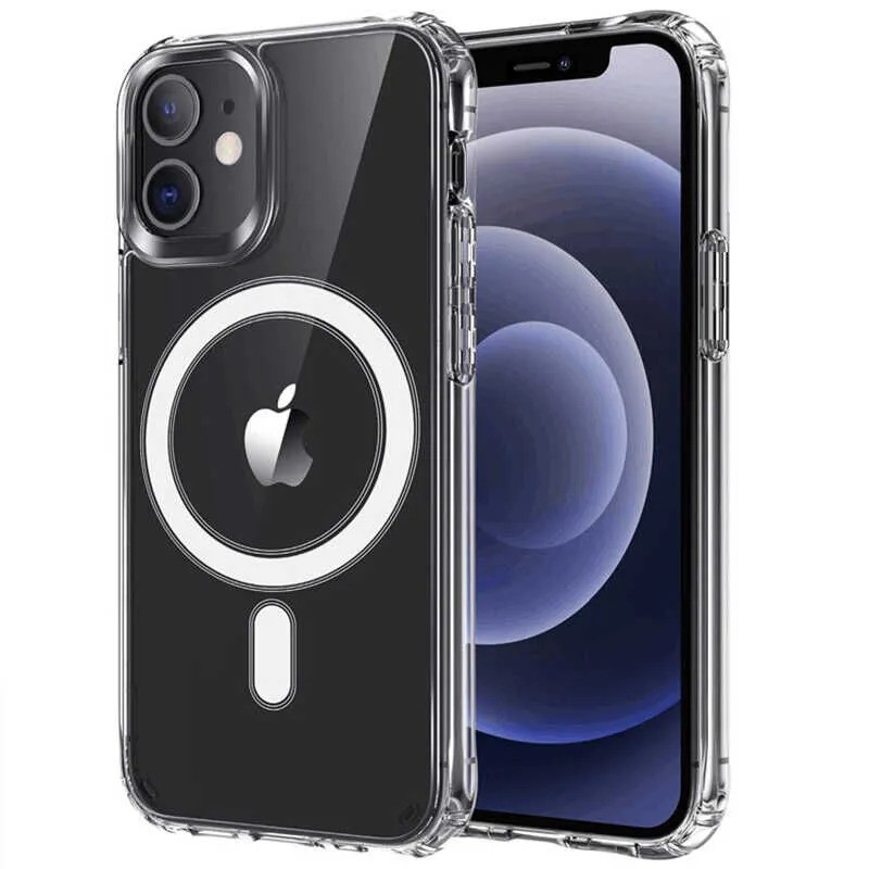 iPhone 11 Uyumlu Zebana Şeffaf Magsafe Silikon Kılıf (Kablosuz Şarj Destekli-Şeffaf)
