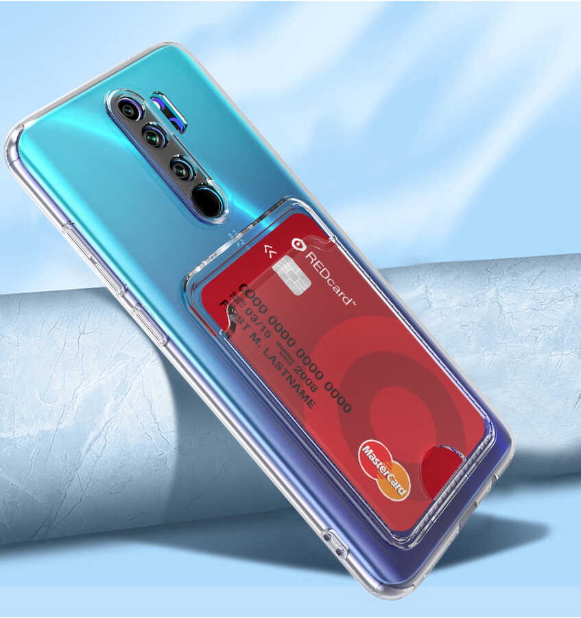 Xiaomi Redmi Note 8 Pro Kartlıklı Şeffaf Zore Setra Clear Silikon Kılıf