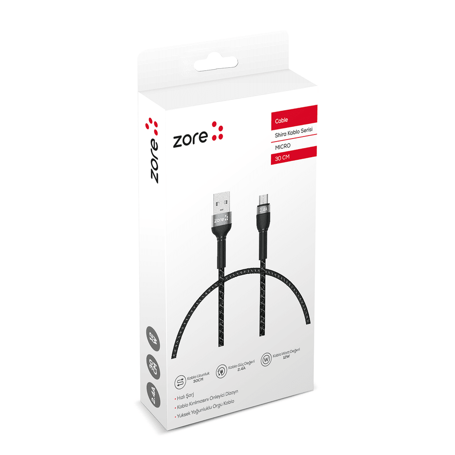 Zore Shira Series Micro USB Cable 30cm