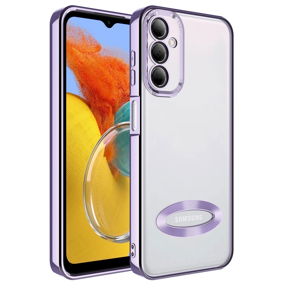 Galaxy M14 Kamera Korumalı Logo Gösteren Zore Omega Kılıf