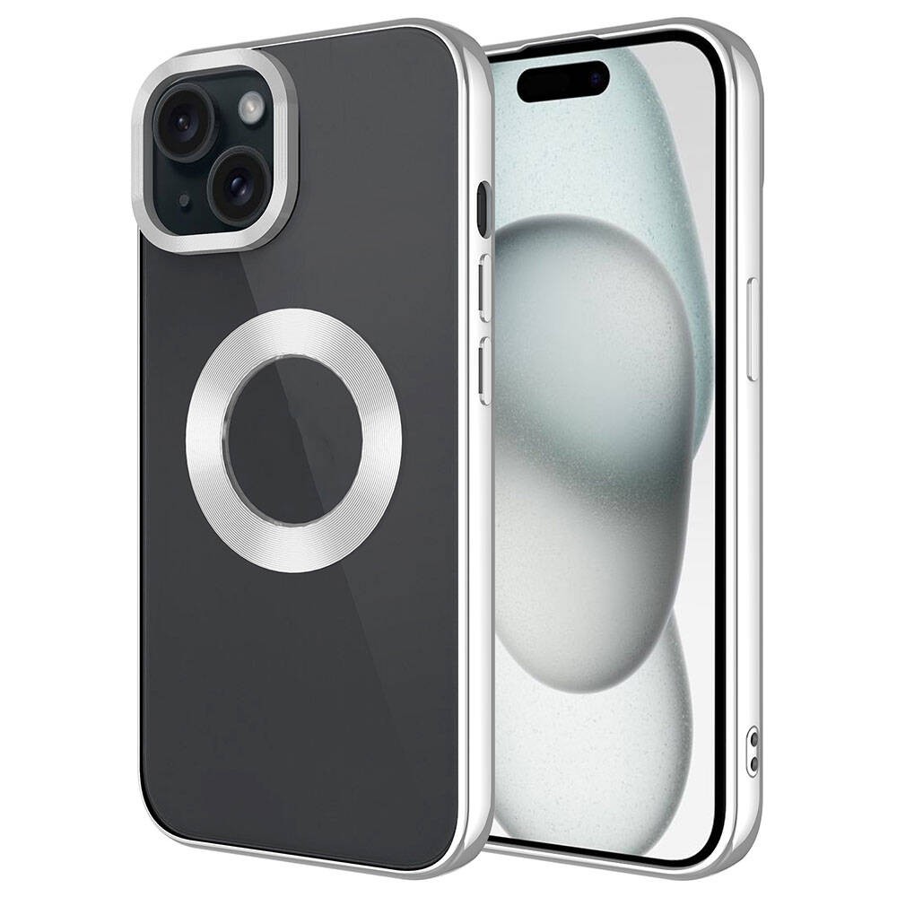 iPhone 15 Tek Kamera Çerçeveli Logo Gösteren Zore Omega Kılıf