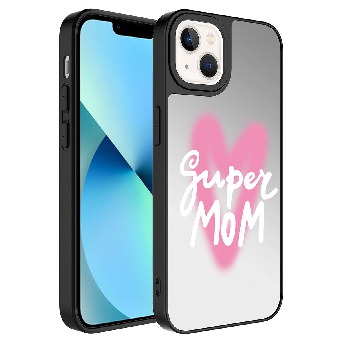 Mirrored Patterned Camera Protected Glossy Rona Mirror Case Compatible with iPhone 14