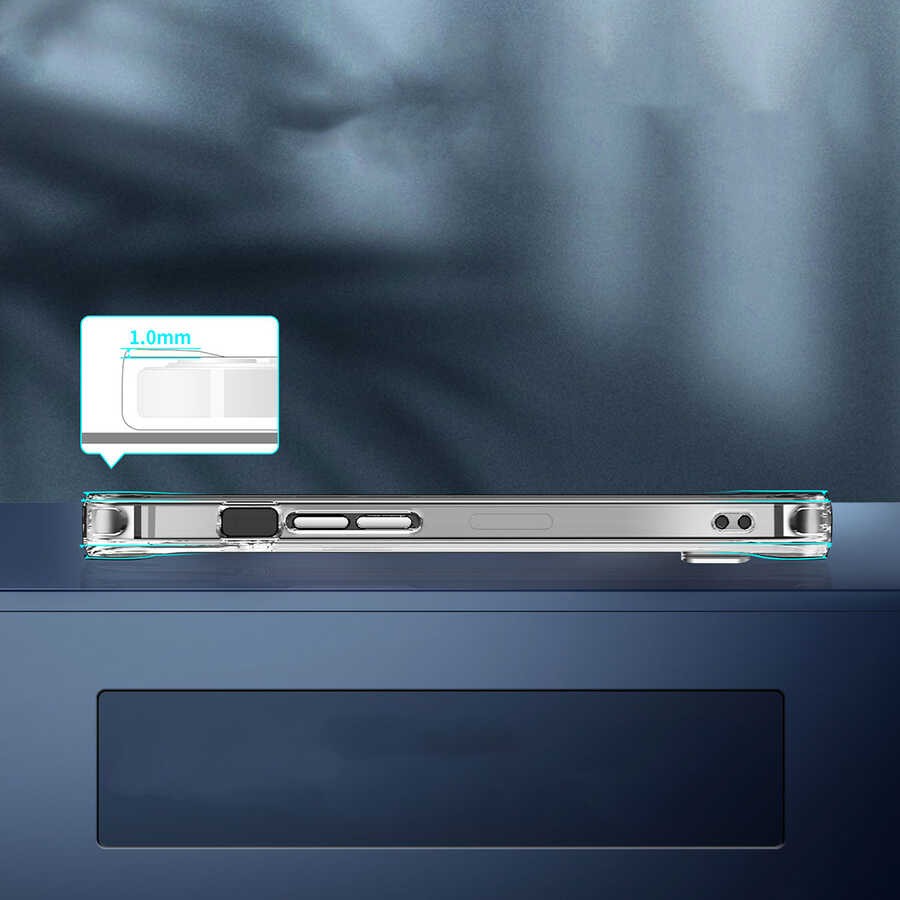 iPhone 14 Standlı Şeffaf Silikon Zore L-Stand