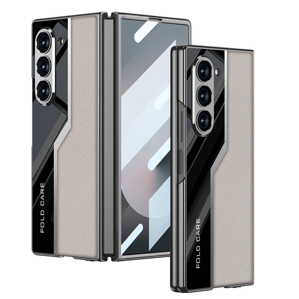 Galaxy Z Fold 6 Ultra İnce Kamera Korumalı PC + Deri Arka Yüzey Zore Kıpta Poligan